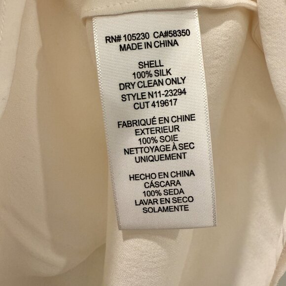 NWT XS Joie Rancher Silk Top Pocket Short Cap Sleeve Shirt Porcelain Ivory Cream - Picture 8 of 16
